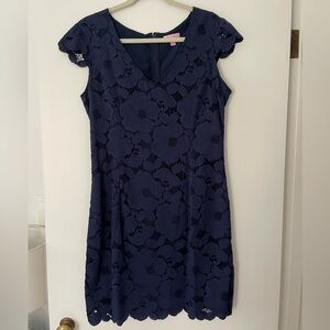 Lilly Pulitzer Navy Floral Lace Mini Dress